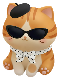 Focus Kitten in a beret and sunglasses